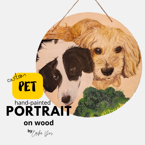 Custom Pet portrait wooden hand-painted