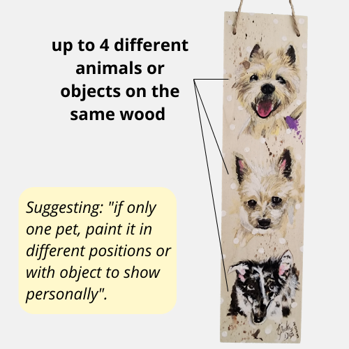 Custom pet portrait wooden hand-painted